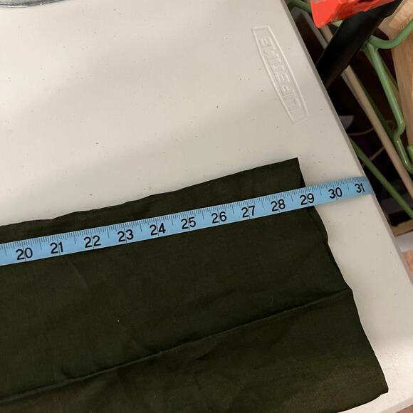 Kate Hill Dark Green Linen High Rise Relaxed Fit Trouser Pants Size 12 - Picture 10 of 13